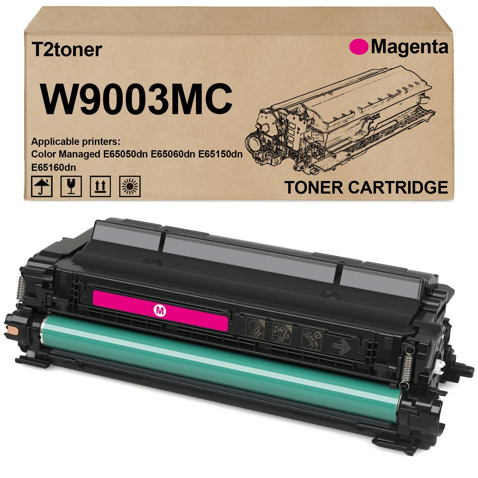 W9003MC Toner Cartridges Replacement for | W9003MC Magenta Toner Cartridge Work for LaserJet Managed E65150dn E65160dn E65050dn E65060dn Printers