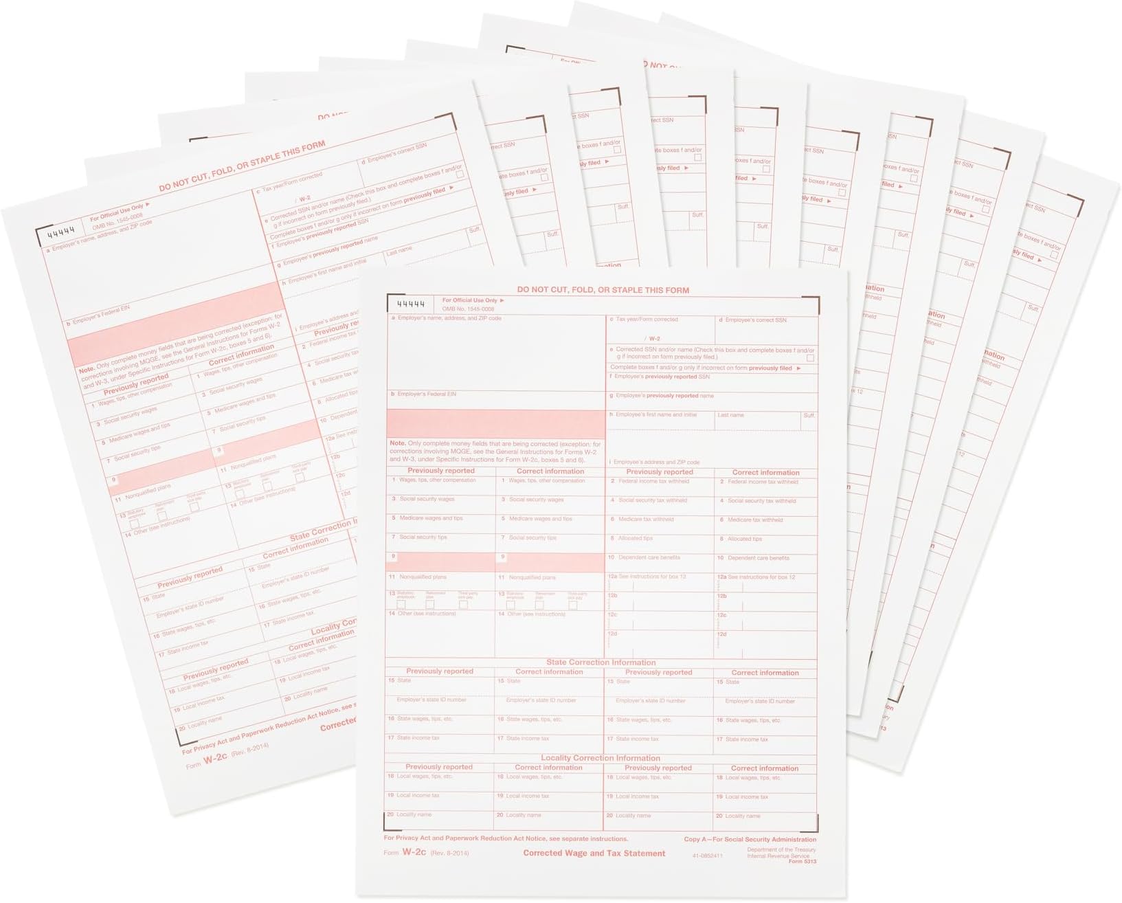 Amazon.com : Blue Summit Supplies W2-C Corrected Wage and Tax ...