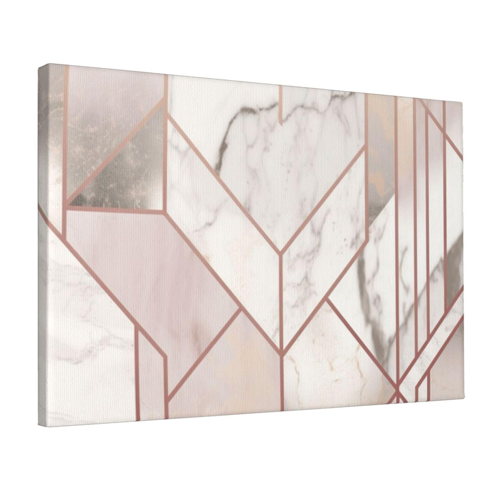 YKLJG rose gold marble design background Printed Wall Art Canvas Prints 45x30 CM Wooden Framed Picture Painting Artwork for Bedroom Kitchen Home Office Decor