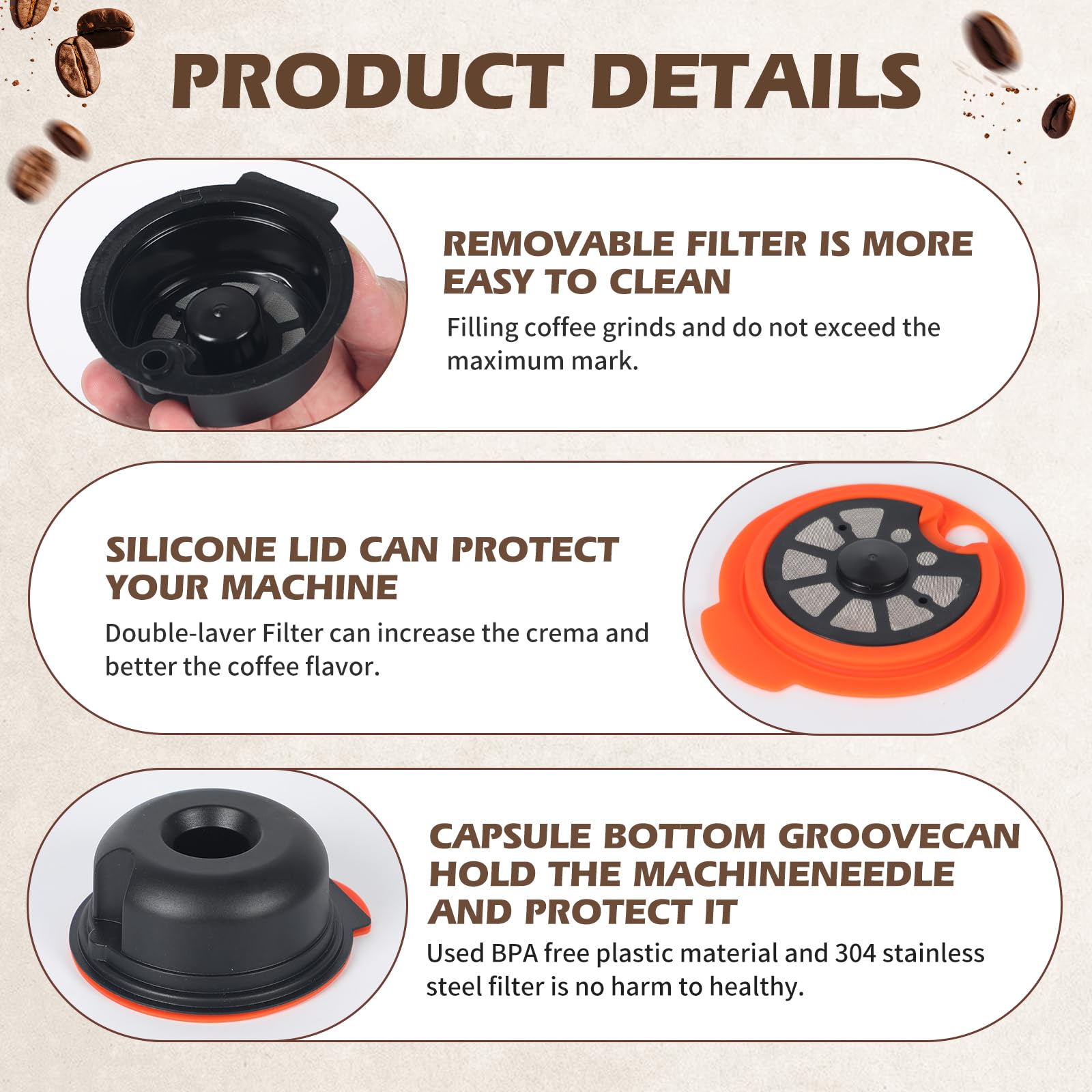 Ta*ssimo Cápsulas Recargables Café Cápsulas Recargables con Cuchara Cepillo, Cápsulas Ta*ssimo para Accesorios de Cafetera (220ml) (60+180+200+220ml)
