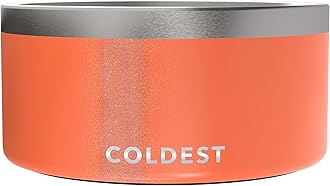 Coldest Dog Bowl - Anti Rust Metal, Non Slip, 3 Layers Insulated Stainless Steel Dog Bowls - Spill Proof & Heavy Duty - Water Bowl for Dogs, Cats & Pets, Dish Washer Safe (200 oz, Candy Red Glitter)