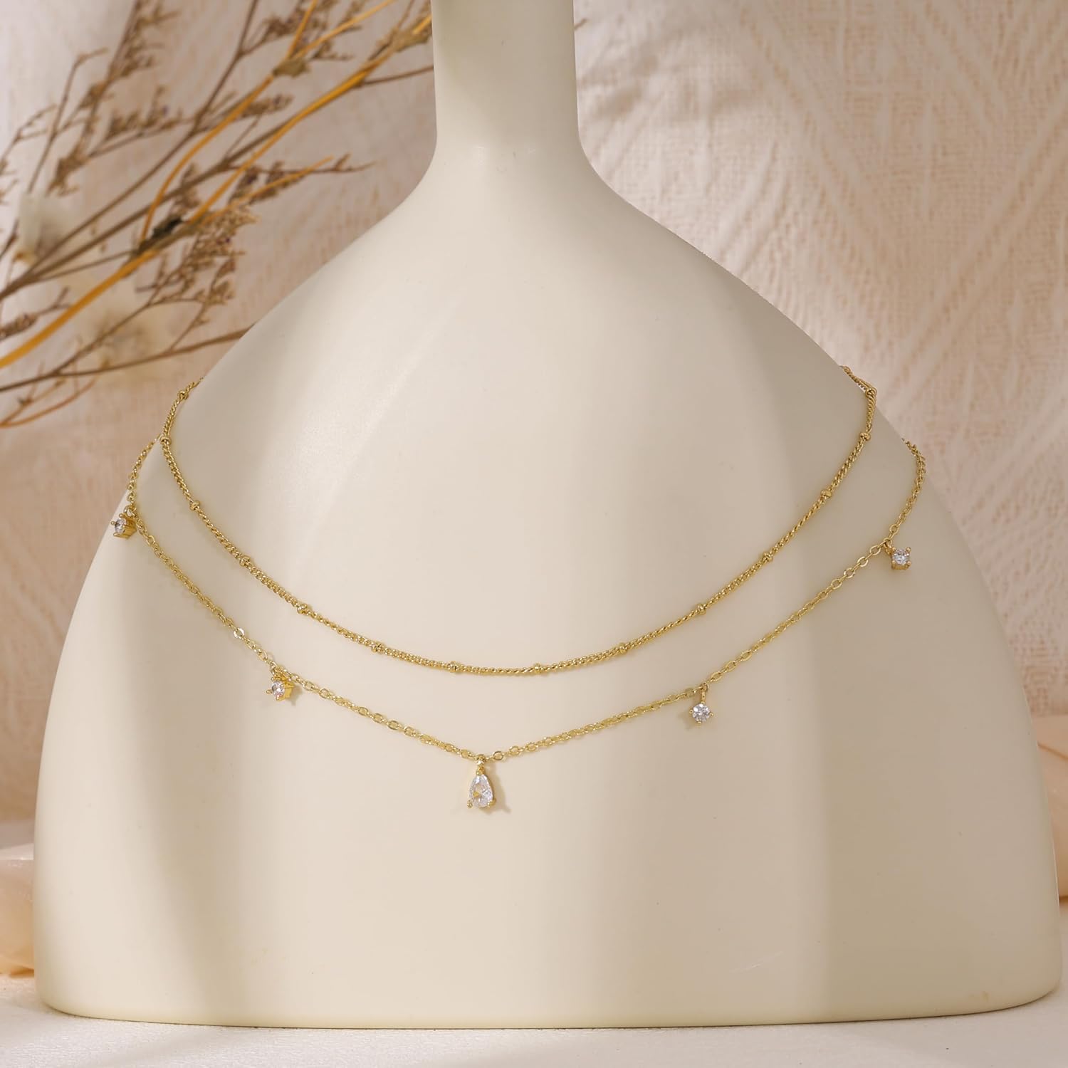 Layered Necklaces For Women,Dainty Gold Plated Necklace Stack Prom Layering Necklaces For Women Trendy Chain Cross Choker Necklace Set Fashion Accessories - Image 4