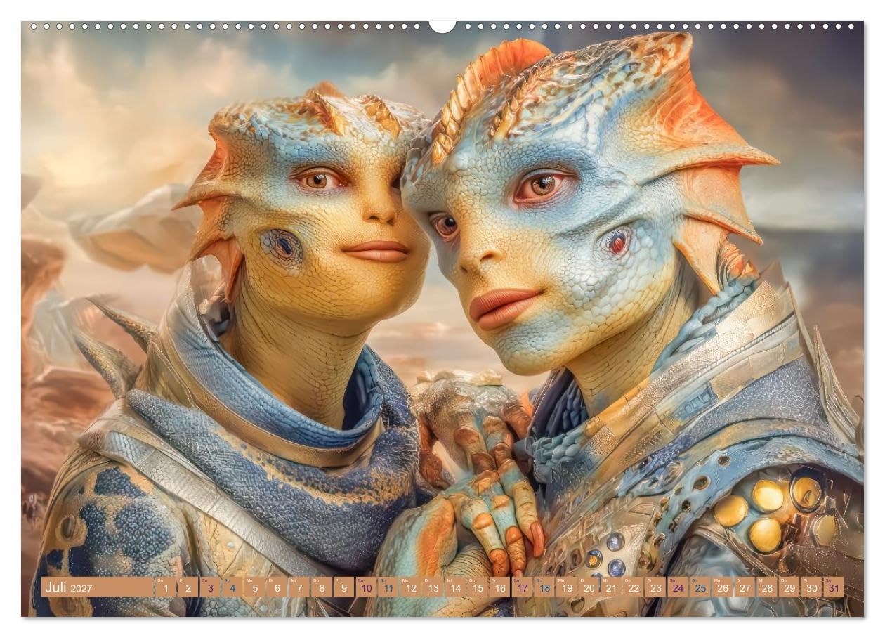 Science Fiction Reise - Ein visuelles Abenteuer (hochwertiger Premium Wandkalender 2027 DIN A2 quer), Kunstdruck in Hochglanz: Science Fiction Visionen (CALVENDO Technologie)