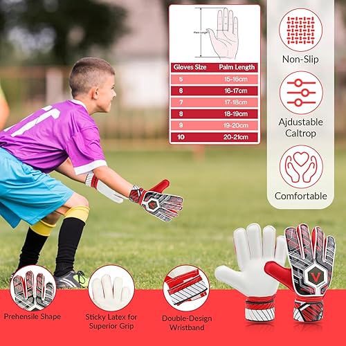 Miniatura 5 de Guantes de fútbol para jóvenes. Set de guantes de portero y toalla de entrenamiento y bolsa de guantes. Guantes de portero Guantes de fútbol Guantes