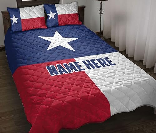Bandera de Texas personalizada, nombre del salvaje oeste de Texas para todas las estaciones, manta y fundas de almohada, juego de ropa de cama y