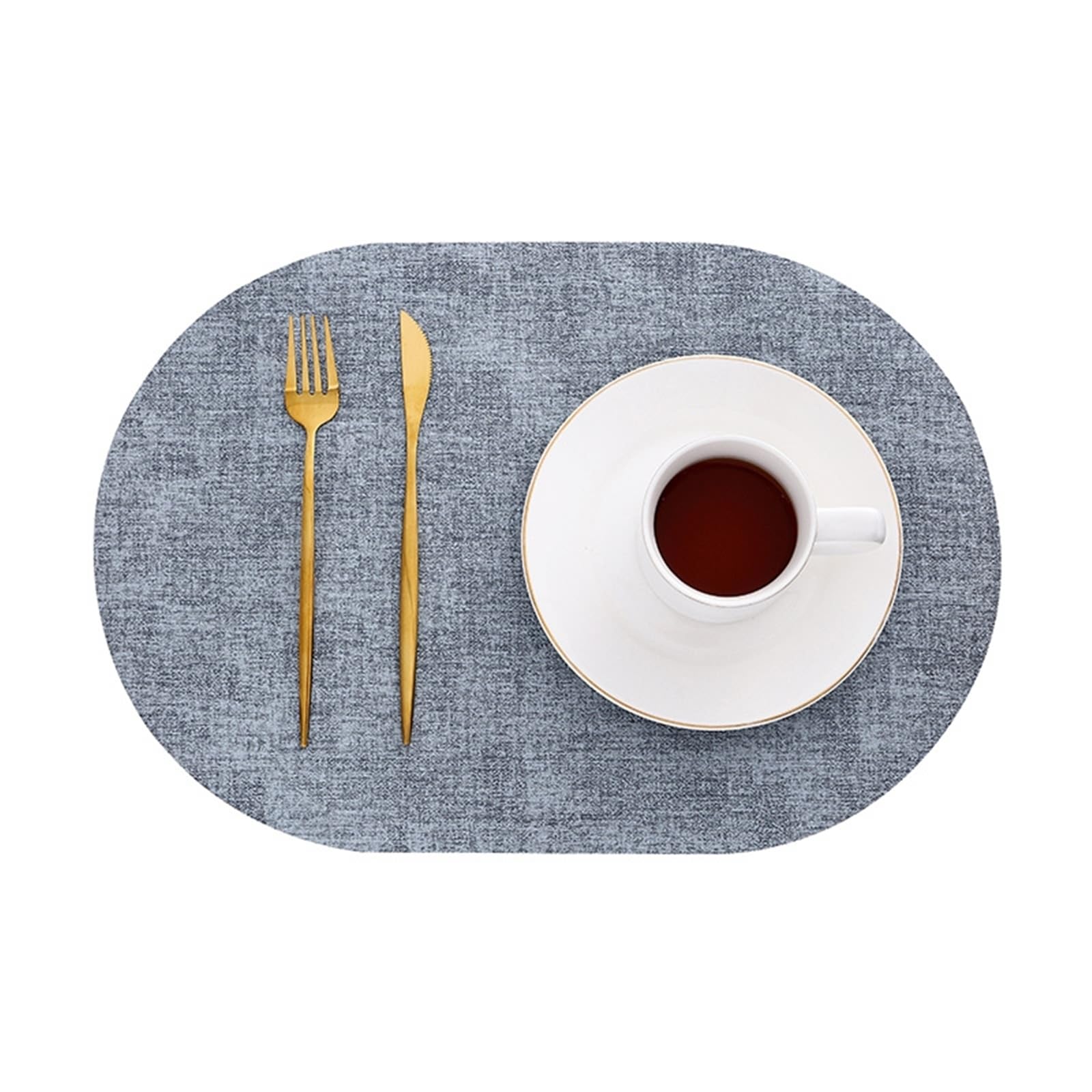 Set de table cuisine 30x44 cm tissé gris bleu uni pour table de repas