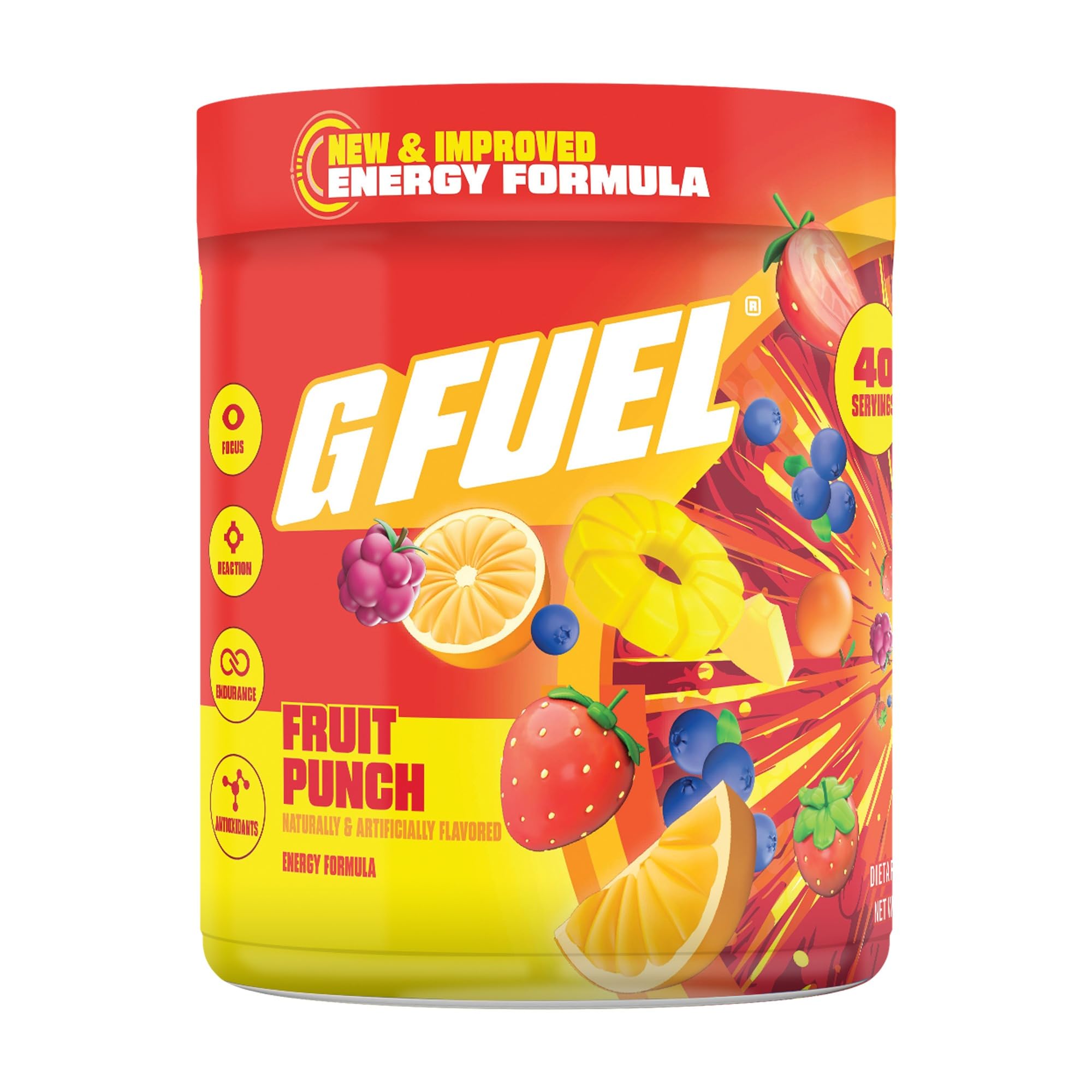 G Fuel Hype Sauce 2.0 Energy Drink Powder, Pre Workout Caffeine Mix for Gaming, Sugar Free Focus Amino, Vitamin + Antioxidants, 8.7oz (Raspberry Lemonade, 40 Servings) — Amazon image 11