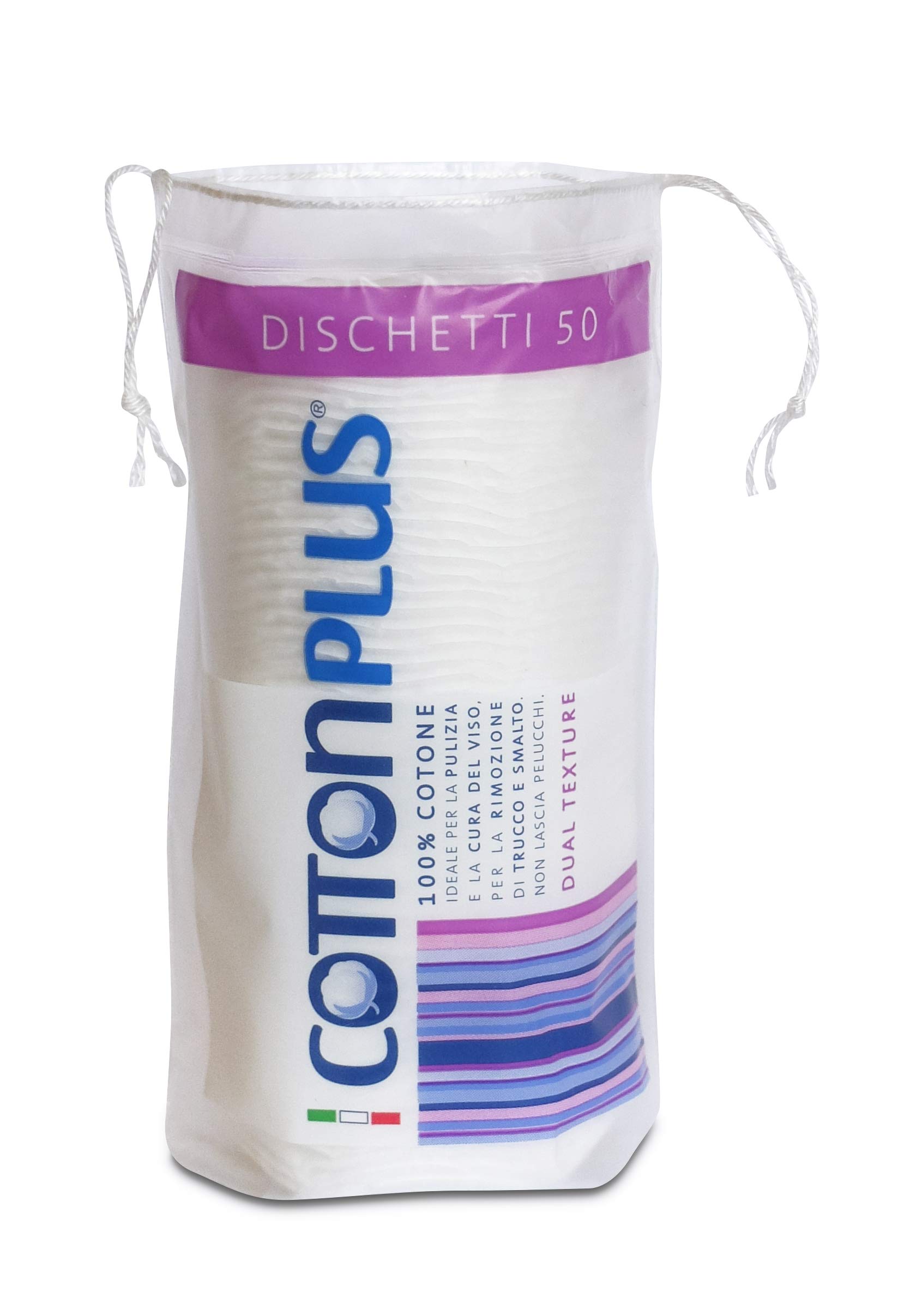 Cotton Plus DISCHETTI 50 pz. - LINEA BEAUTY | DISCHETTI 100% PURO COTONE | Dischetti struccanti per la pulizia del viso soffici e resistenti.