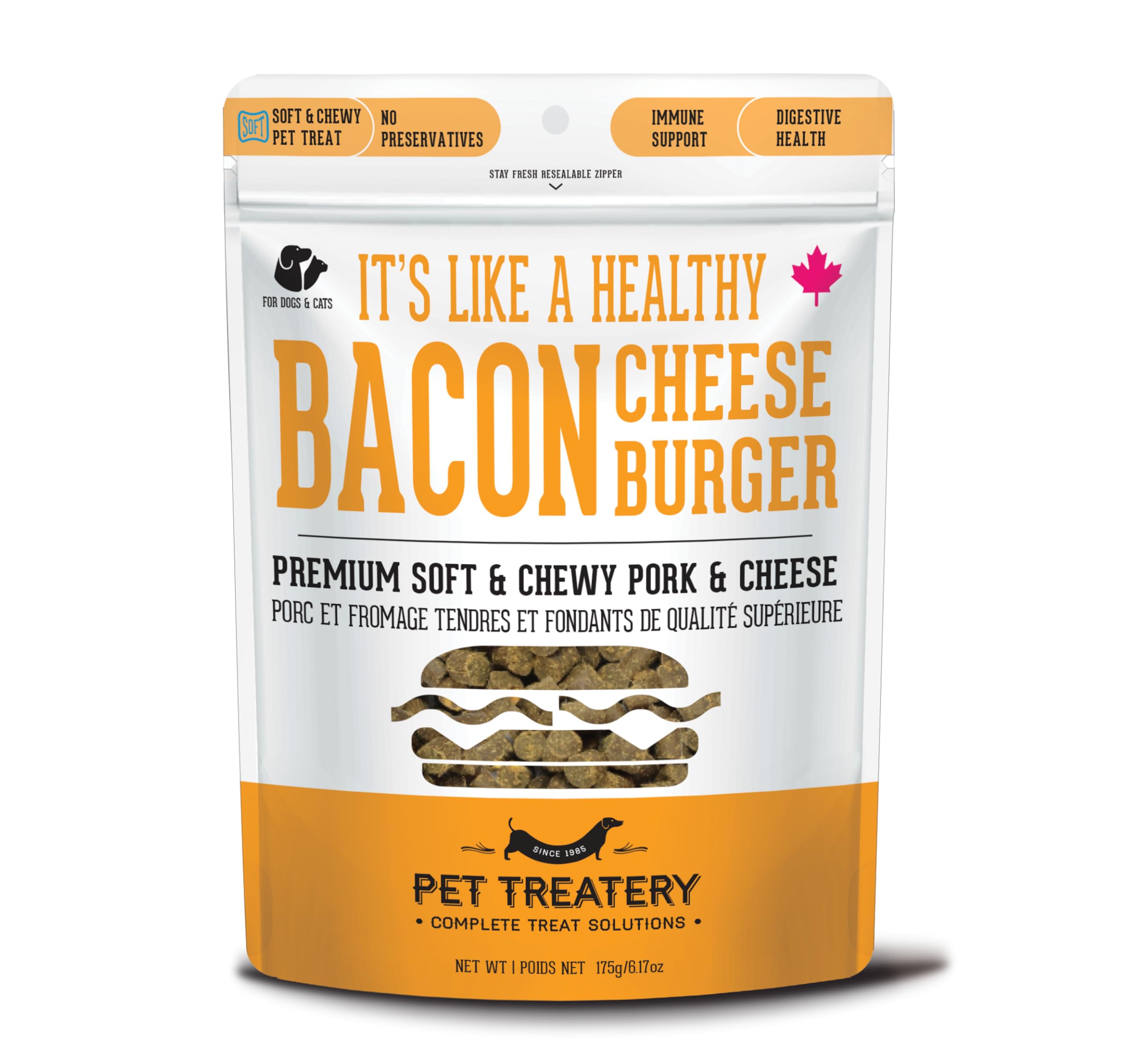 The Granville Island Pet Treatery Soft & Chewy Cheese & Pork Treats for Dogs & Cats (6.17 oz, Pack of 1) - Pork Dog Treats & Cat Treats - Natural Dog
