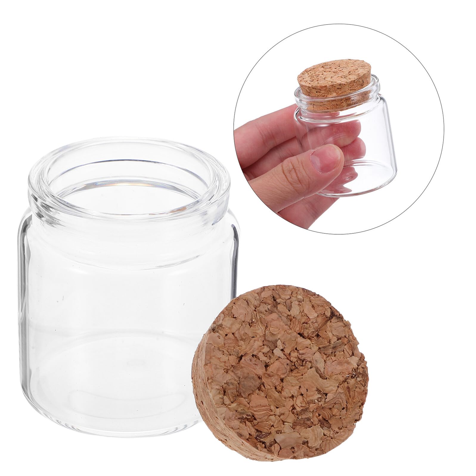Mikikit 15pezzi Mini Bottiglie in Vetro Tappi di Sughero Barattoli Decorativi Rotondi per Messaggi Fiale in Vetro per Ricordi Fai da Te con Sabbia Artistica