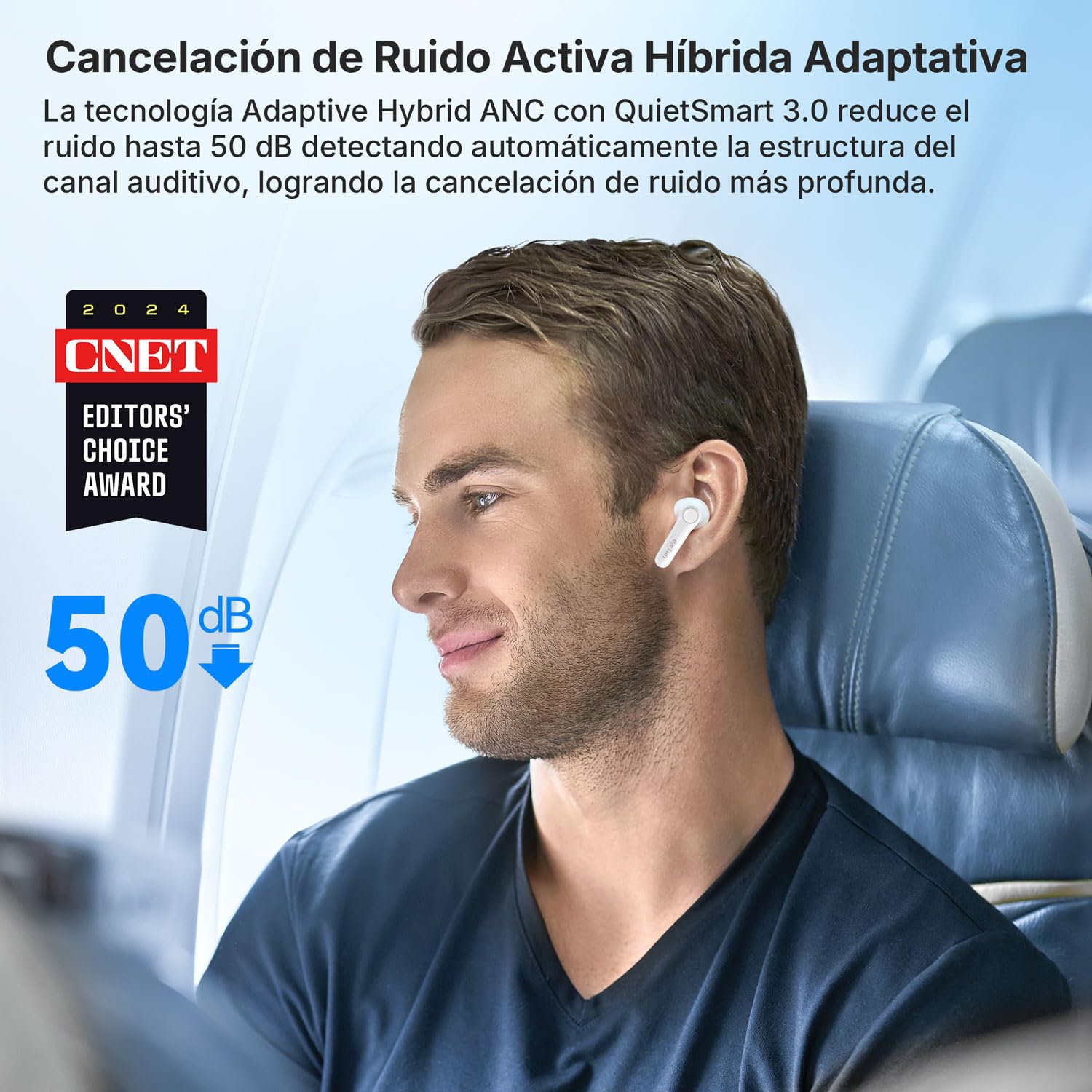 EarFun Air Pro 4 Auriculares con Cancelación de Ruido | Hi-Res Audio, LDAC, Qualcomm aptX Lossless, IA y 6 Mics, 52H, Carga Rápida, Audio Espacial, Detección Intraural, Blanco