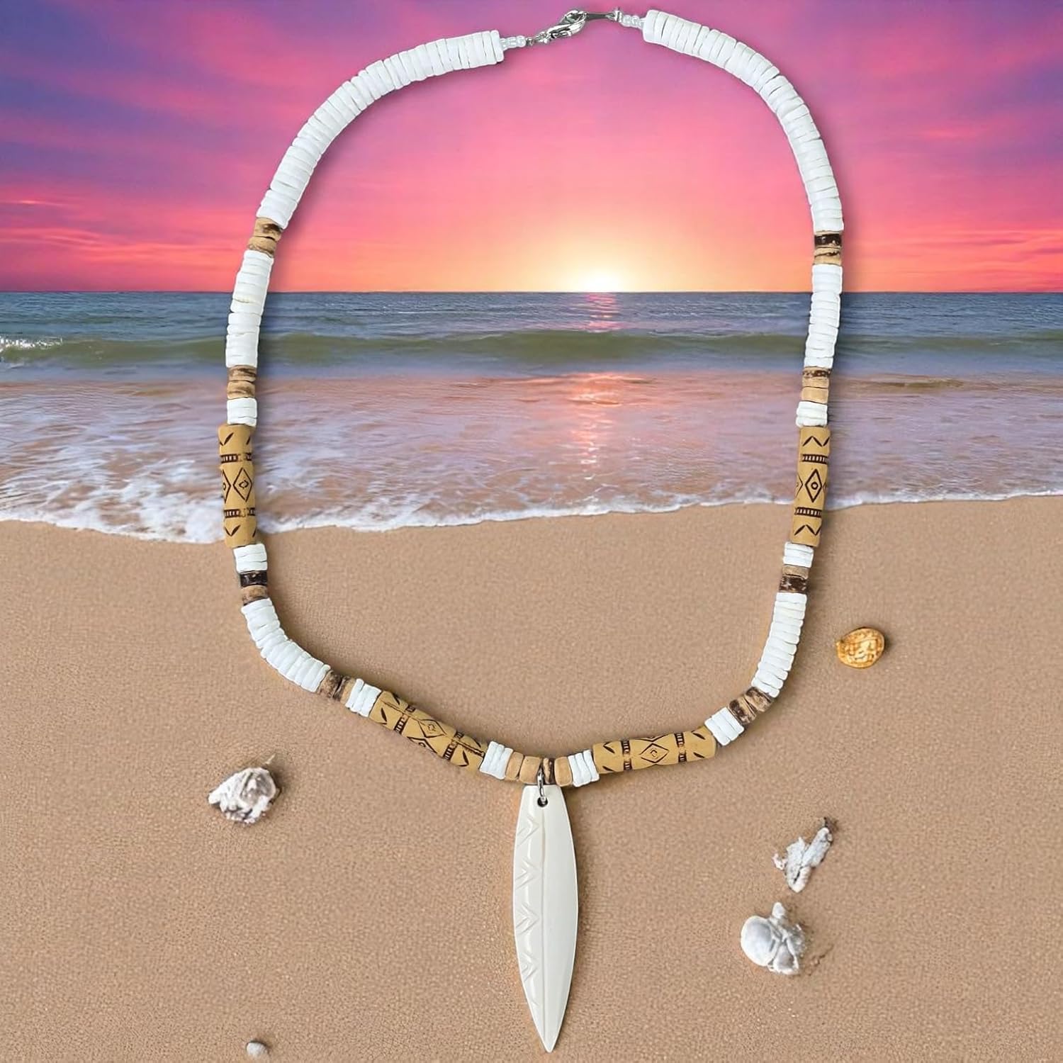 BlueRica Tribal Puka Shell Beads Necklace - Image 2