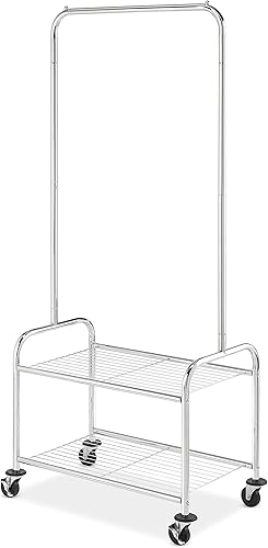 Whitmor Mayordomo de lavandería comercial con estante de alambre - Cromo