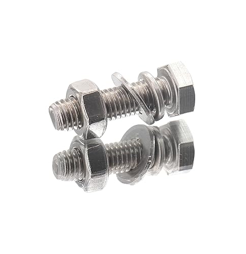 Vista 12 de BinifiMux Juego de 10 tornillos y tuercas hexagonales M8, 1.969 in, 304/18-8, DIN933, acabado liso