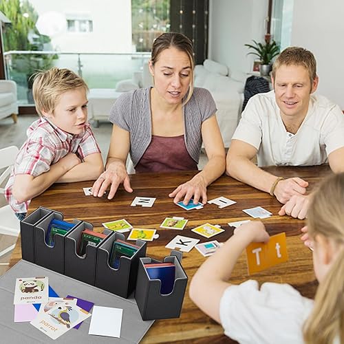 Miniatura 6 de FOTEEMO Caja de cartas para MTG, 5 en 1 Commander Deck Box Box Box Trading Card Deck Box Caja de almacenamiento con capacidad para más de 400