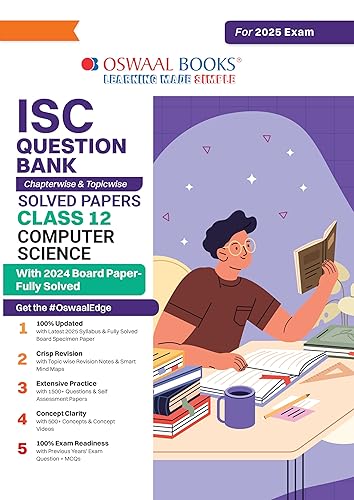 Oswaal ISC Question Bank Chapter-wise Topic-wise Class 12 Computer Science | For 2025 Board Exams