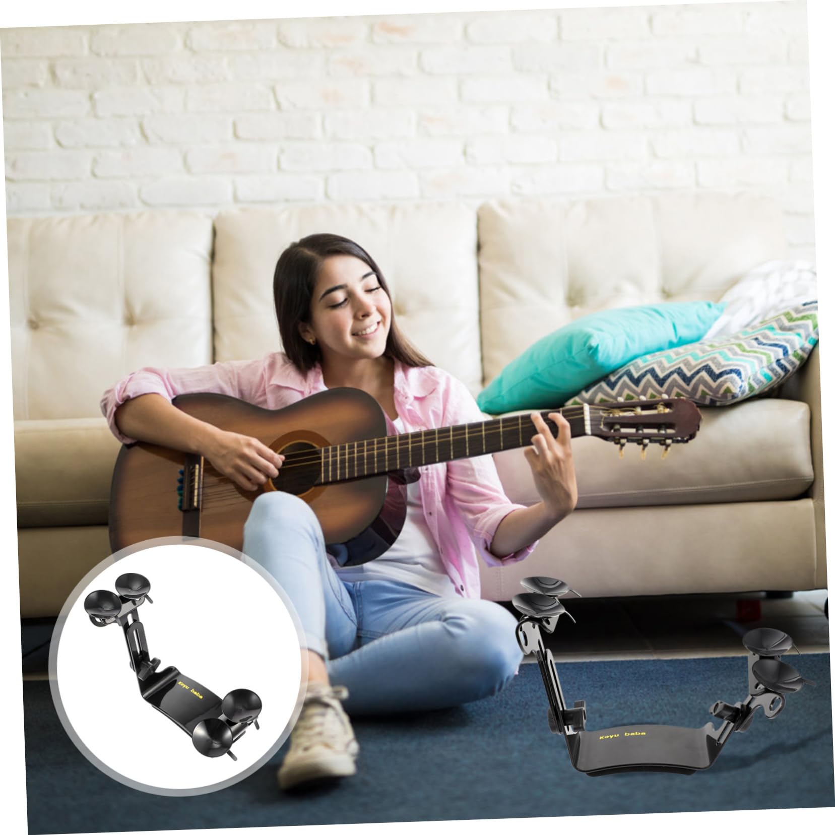 VICASKY Supporto per Chitarra Professionale Poggiapiedi Regolabile in Lega di Alluminio, Portatile per Chitarra Classica 32-39 Pollici
