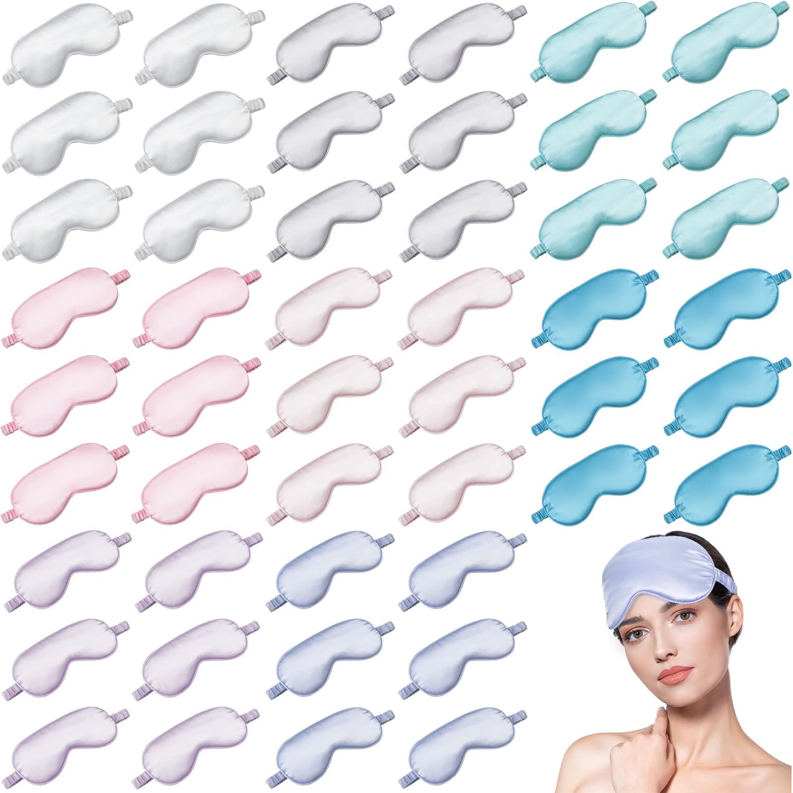 Hercicy 30 Pieces Sleep Eye Mask Bulk Plush Sleeping Eye