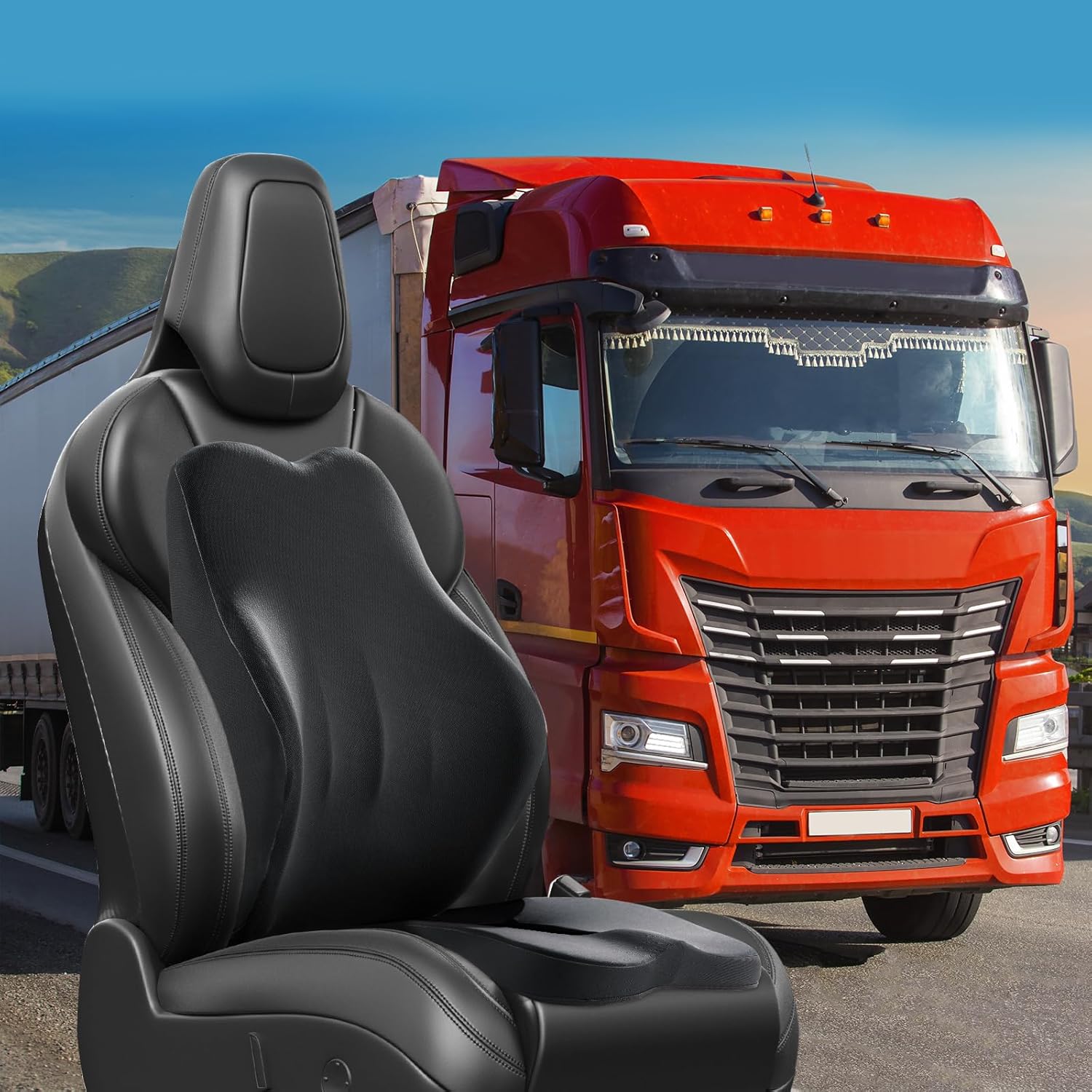 MABOZOO 2 PCS Memory Foam Truck Seat Cushions for Truck