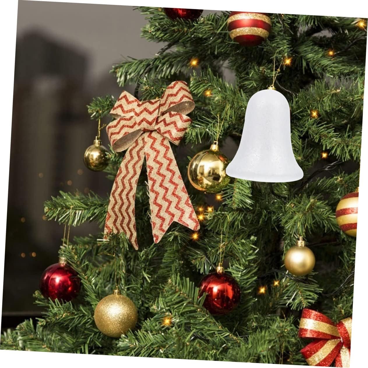 Veemoon 15Pcs Bell Shape Pendant Christmas Ornaments for Tree Hanging Decor Solid Bells for Winter Parties Home Office and Holiday Crafts