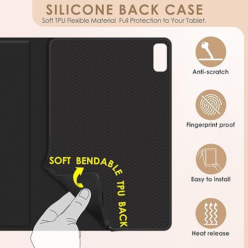 Miniatura 9 de DETUOSI Funda de cuero para Lenovo Tab P11 de 2 generación de 11.5 pulgadas con soporte para lápices + carcasa interior protectora de TPU de