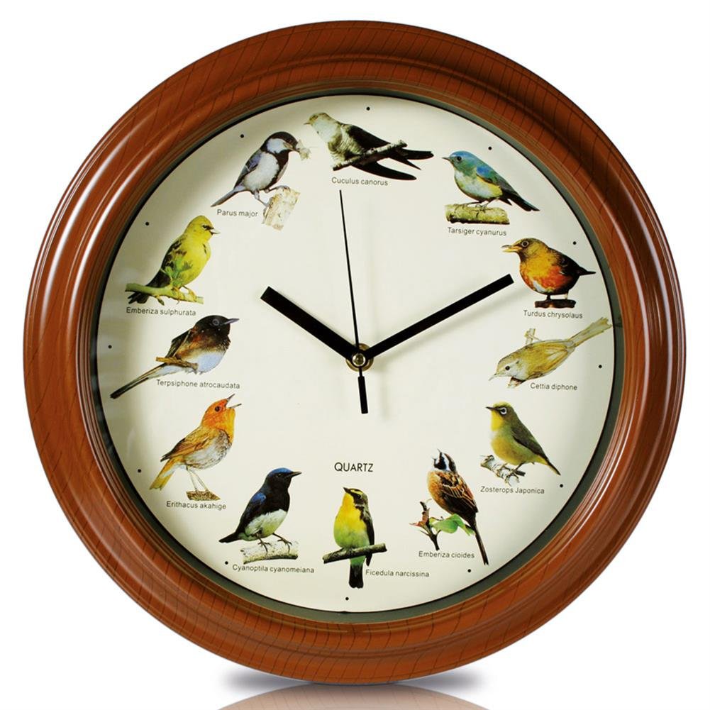 Out of the Blue Plastic Wall Clock with Birds Design, Multicolour, l x 32 cm w