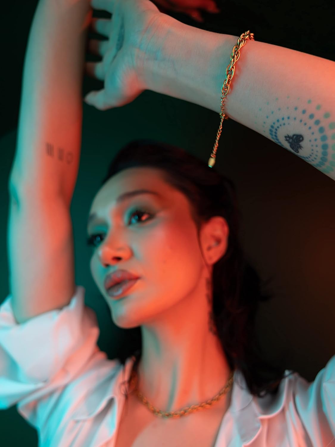 Link Chain Necklace, 18K Gold Plated Stainless Steel, Hypoallergenic, Non-Tarnish, Vintage Style Textured Braided Rope Collar Choker Necklace, Waterproof Jewelry for Women - Image 9