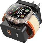 Apple Watch Charger,20W 3-in-1 Charging Block with Magnetic Charging and Dual Ports, Portable USB C Wall Charging Block Compatible with iPhone, Apple Watch Series