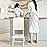 WOOD CITY Kitchen Stool Helper for Kids with Non-Slip Mat, Toddler Standing Tower for Learning, Wooden Toddler Stepping Stool for Counter & Bathroom Sink (White-Adjustable)
