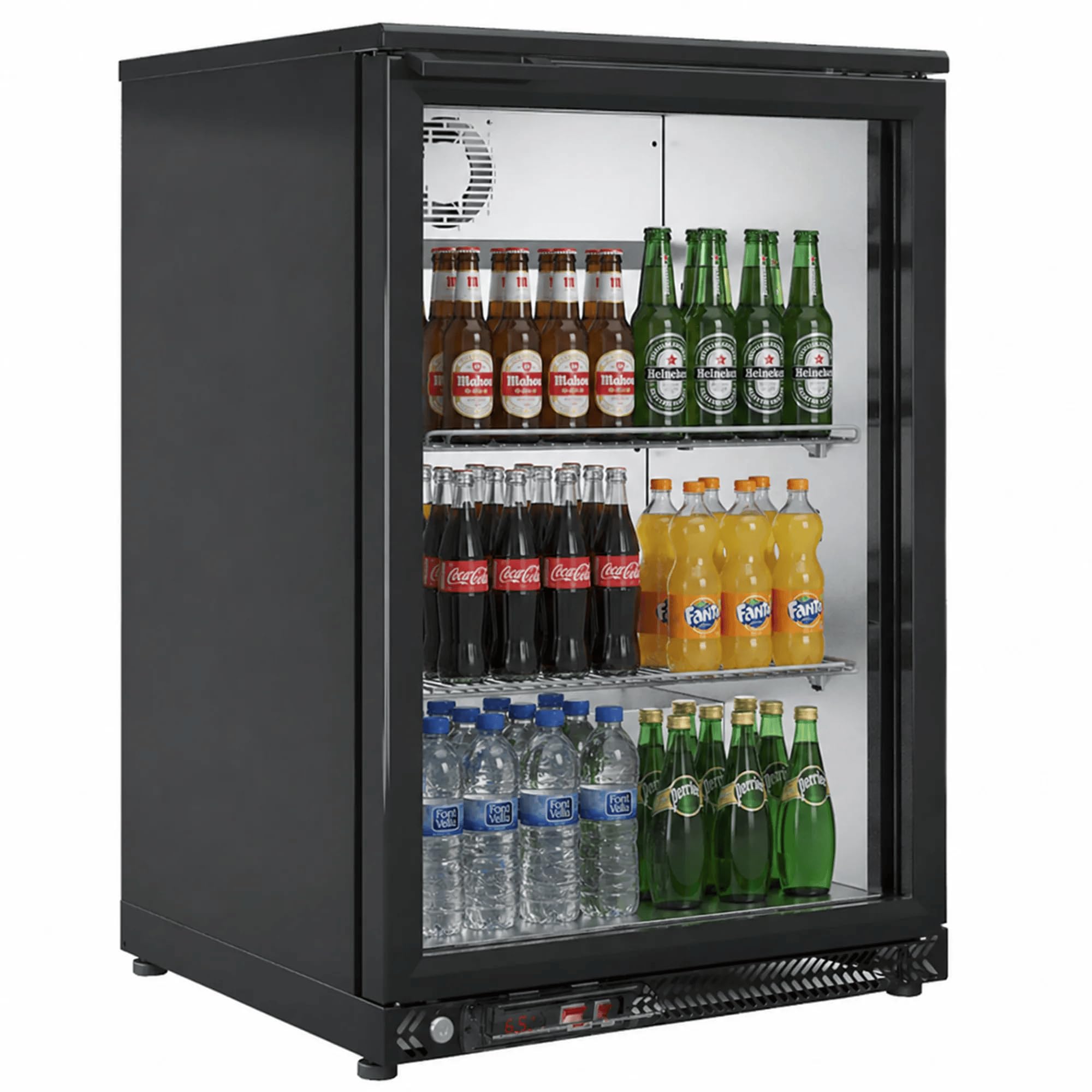 MBH - Botellero frigorífico expositor 1 puerta de cristal para hostelería. Enfriador de botellas refrigerado profesional para bar y restaurante.