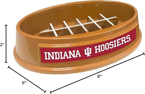 Miniatura 277 de NCAA Super-Bowl Iowa Hawkeyes - Cuenco para perros de alimentación lenta con diseño de fútbol para una digestión saludable. Cuenco antideslizante