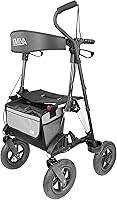 Vista 6 de KMINA KMINA PRO - Andador todo terreno con neumáticos de 10 pulgadas, andadores plegables al aire libre para personas mayores con asiento, altura
