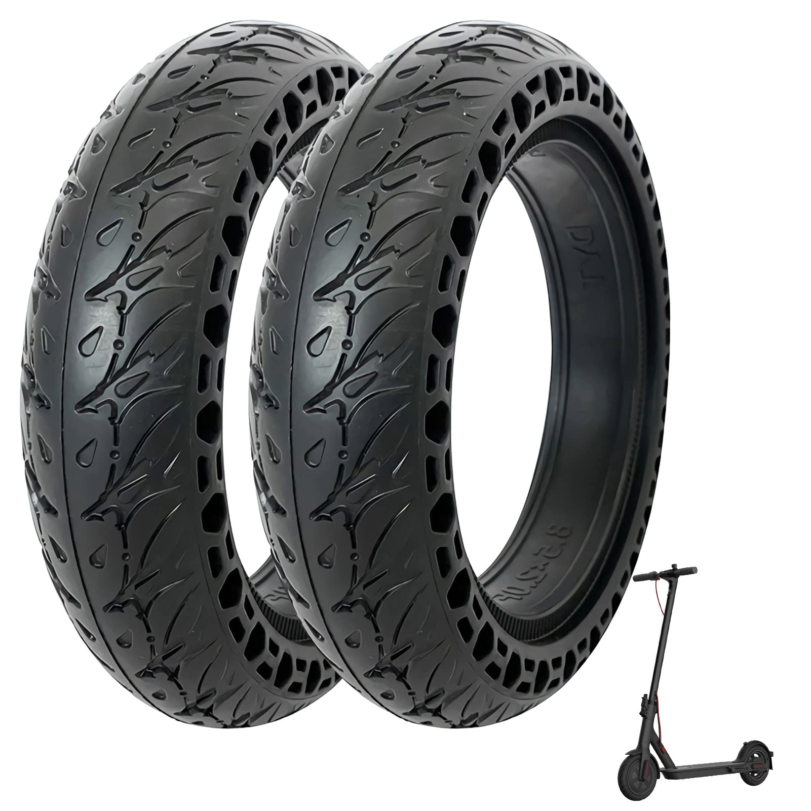 ESCKW8.5 Solid Tires Compatible for Xiaomi M365 Pro/Gotrax Gxl V2 Electric Scooter Tire Replacement 8.5 Inches Solid Tire 8 1/2'' Front or Rear Wheels Replacement Solid Tires (2 Pcs)