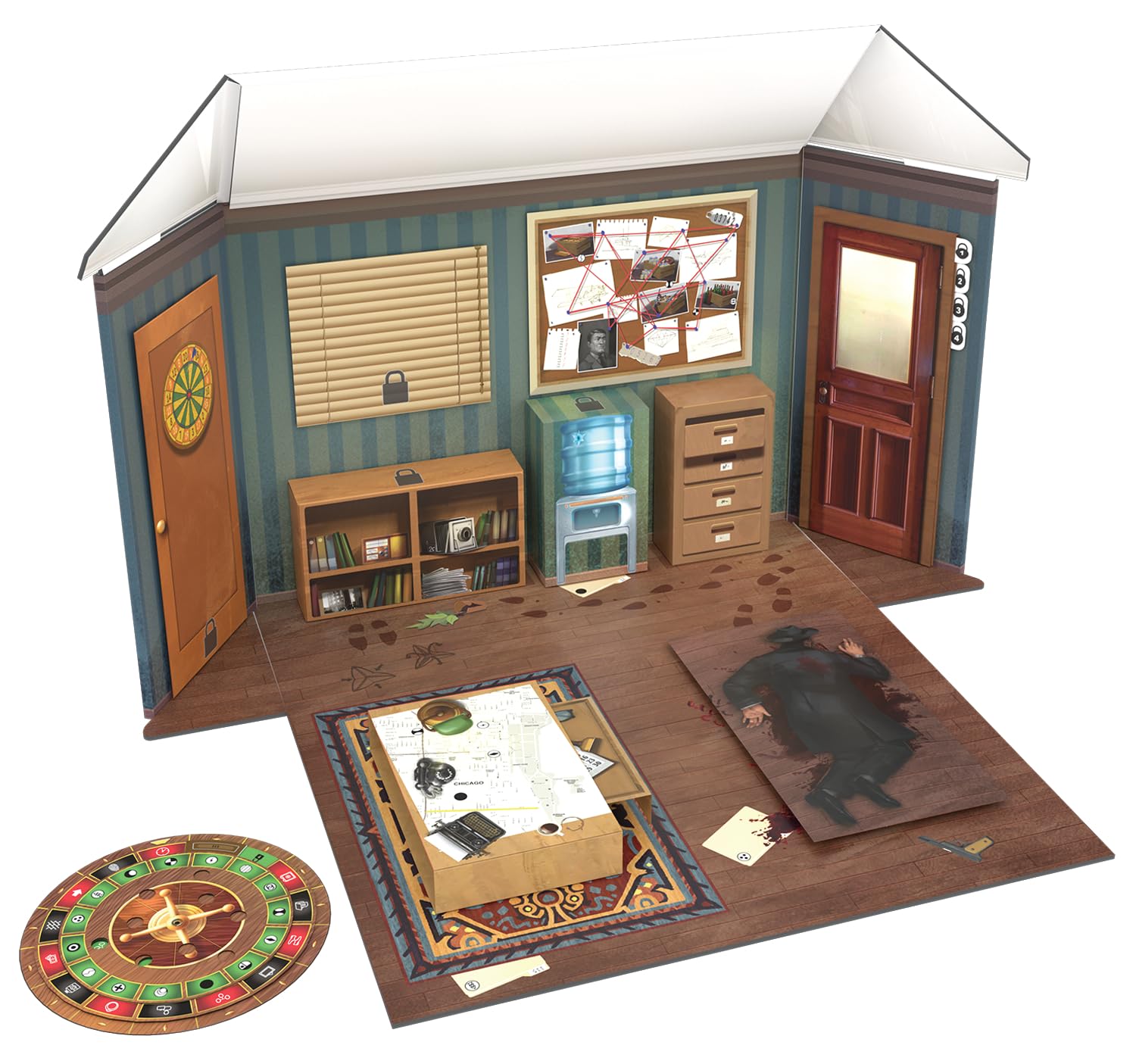 ThinkFun - Escape Room: Asesinato en la Mafia, Juego de logica, Juego de Mesa para Niños y Adultos, 1-3 Jugadores, Version Español
