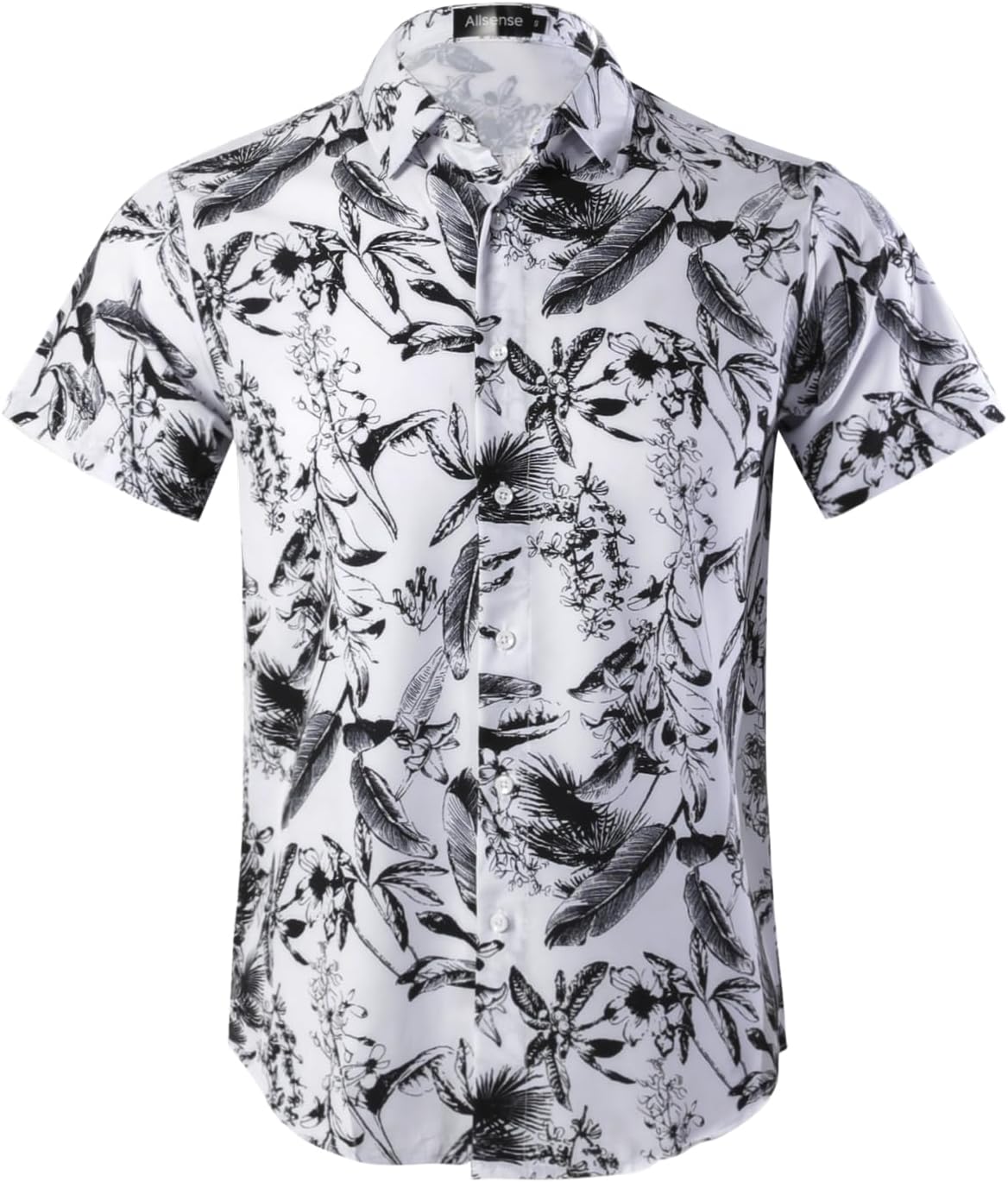 Allsense Men's Short-Sleeve Button-Down Tropical Hawaiian Shirt