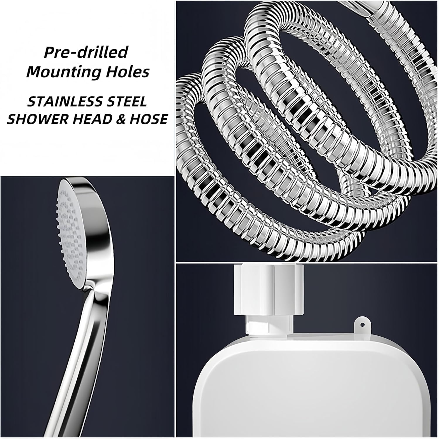 3500W 220V Mini Water Heater Hot Electric Tankless Household Bathroom Faucet with Shower Head LCD Temperature Display