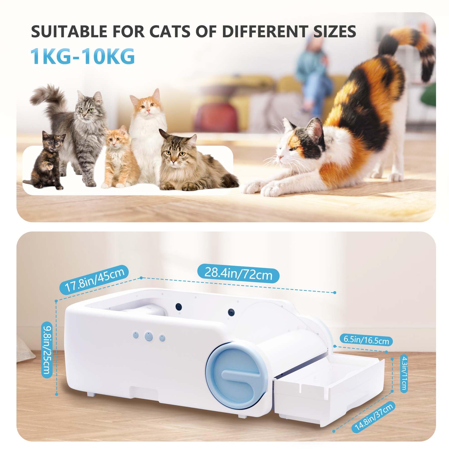 Amazon | 自動猫用トイレ挟み込み防止・防臭設計・アプリ遠隔操作