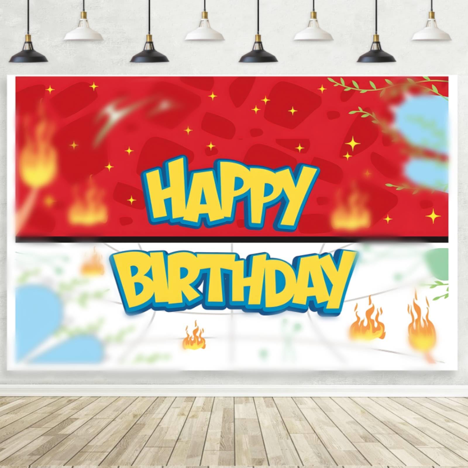 Happy Birthday Backdrop, Birthday Party Decorations Photography Theme, Party Decor Cake Table Banner Supplies, Happy Birthday Banner Cartoon Background for Kids Boys Girl (150CM ×100CM）