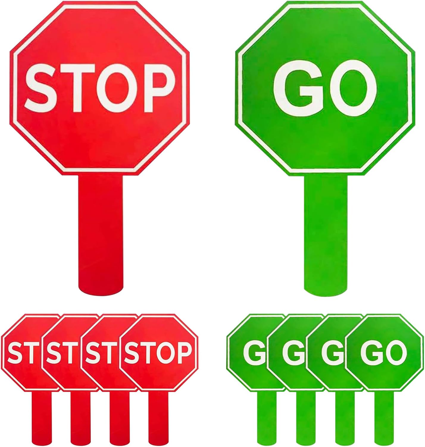Stop Sign for Kids, Crossing Guard Road Signs | Waterproof Double-Sided Warning Paddle with Handle for Parking Traffic Control Kids Safety Awareness Activities