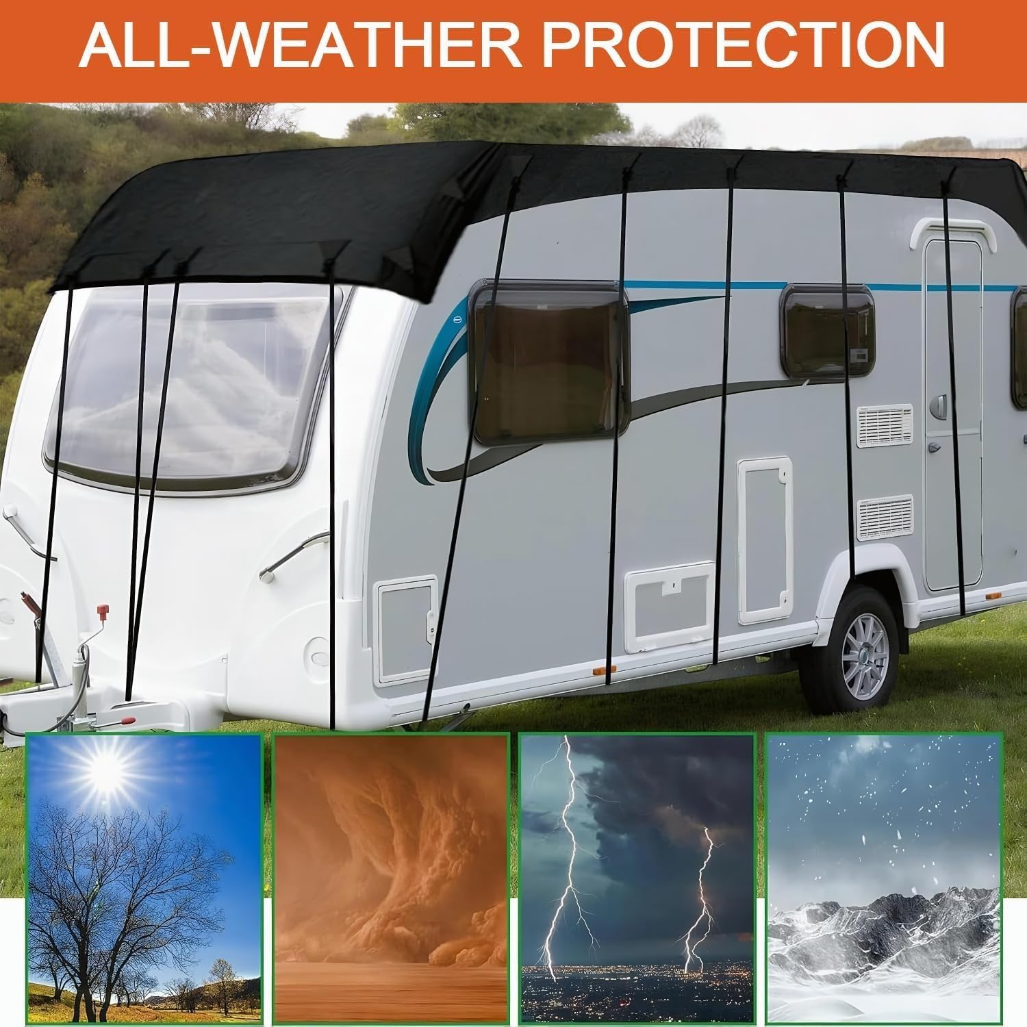 Copertura per tetto camper, impermeabile, resistente ai raggi UV, protezione invernale per rimorchi da viaggio e camper