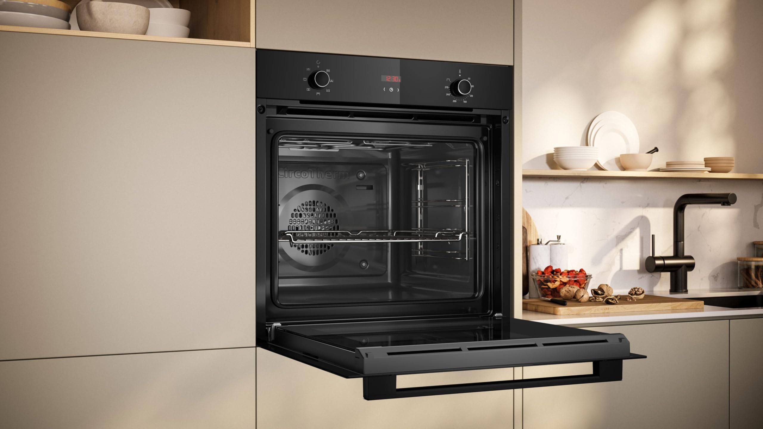 NEFF BX36IB0 Backofen-Set 60 x 60 cm CircoTherm LED-Display Induktionskochfeld Powerstufe Touch Control Edelstahlrahmen