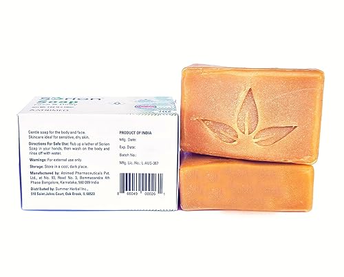 Miniatura 5 de Sorion Jabón para cara y cuerpo – Barra de jabón para suavizar y reconfortar la piel seca, picazón y escamosa con aceite de coco, cúrcuma, barra de