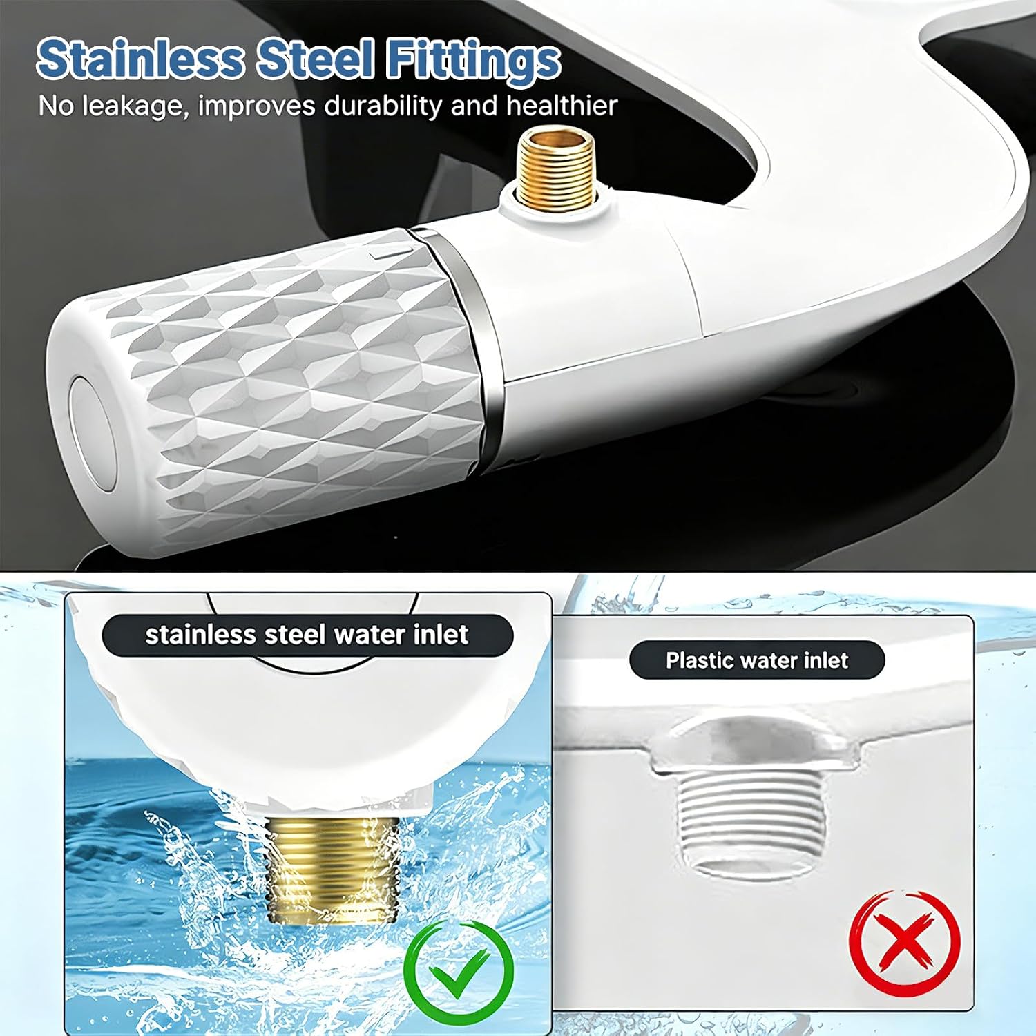Bidet Attachment for Toilet - Ultra-Slim Front and Rear Dual Nozzles, Non-electric Bidet Toilet Attachments, Hygienic Solution for Fresh Cleanliness