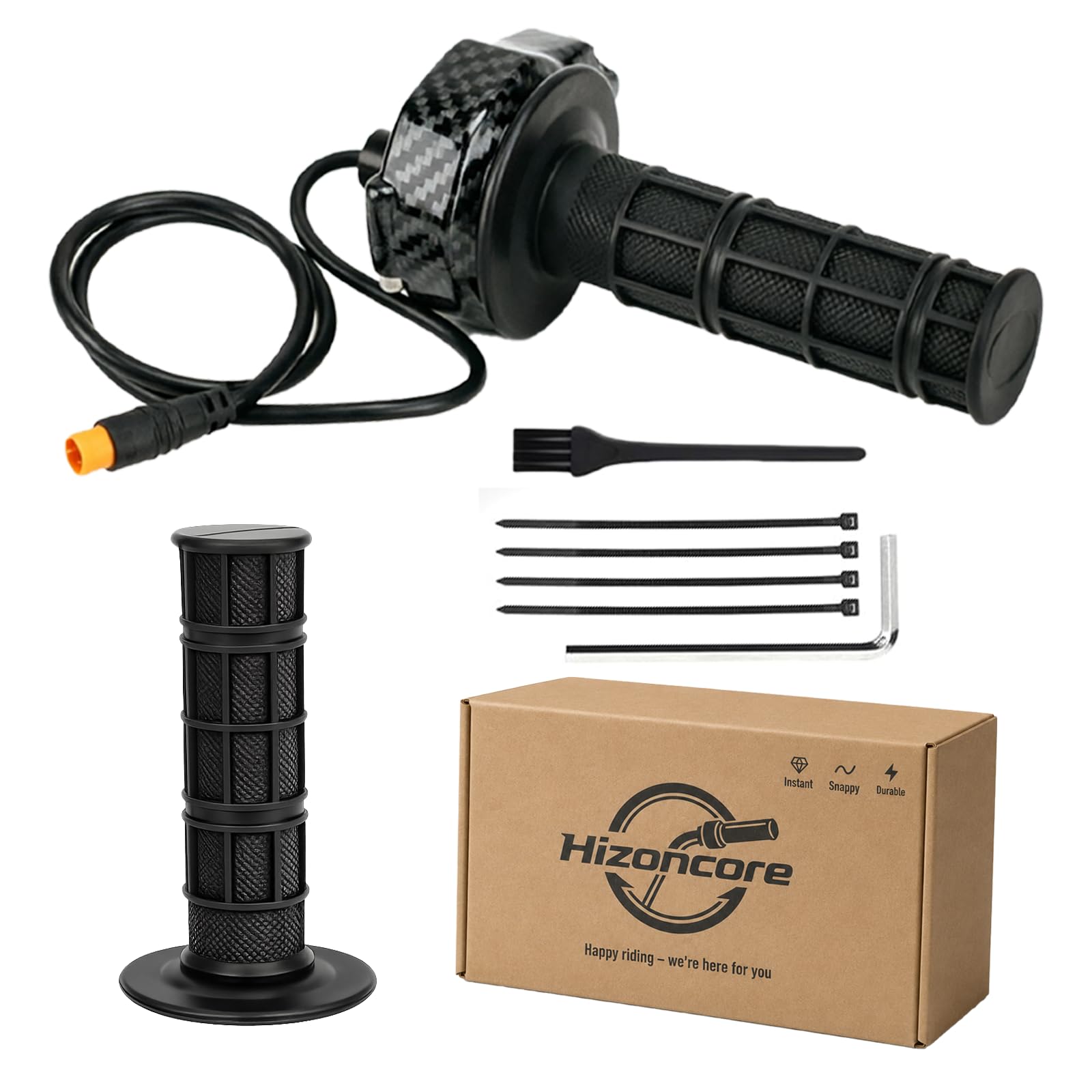 Ebike Full Twist Throttle for Macfox, 3 Pin Surron Style Throttle Grip Kit 12V-72V Compatible with HappyRun Freego Heybike Electric Dirt Bike