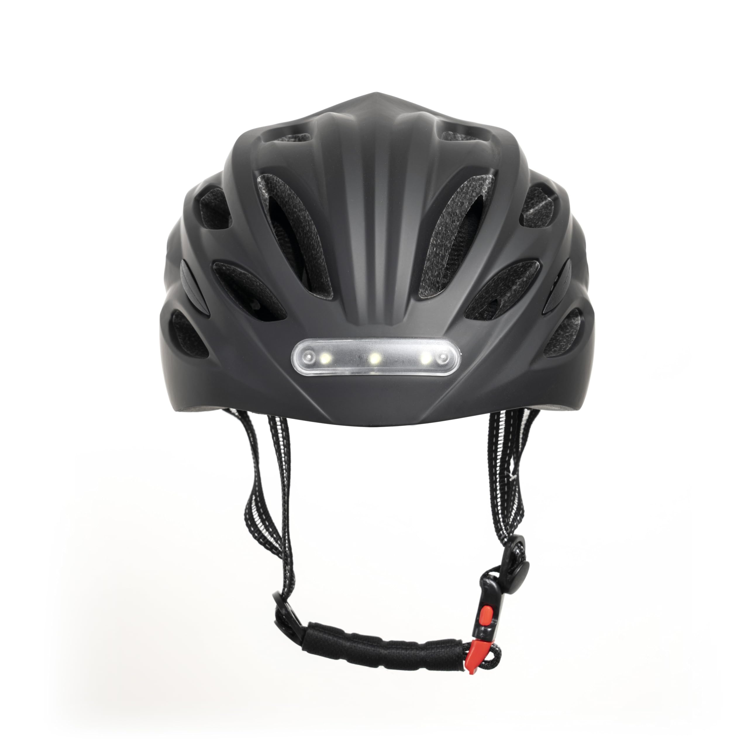 YOUIN Casco Bici Patinete Deportivo para la Cabeza | Luces LED Integradas | Batería Recargable | Ajuste de 52-58 cm | Ideal para Ciclismo Nocturno, Negro, XL, Plástico
