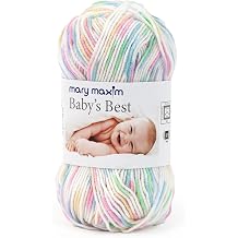 Mary Maxim Babys Best Rainbow Yarn for Crocheting and Knitting, Lightweight Size 2 Yarn for Baby Blankets, Afghans and Clothing, Soft Acrylic Nylon Blend, 171 Yards - 1 Skein