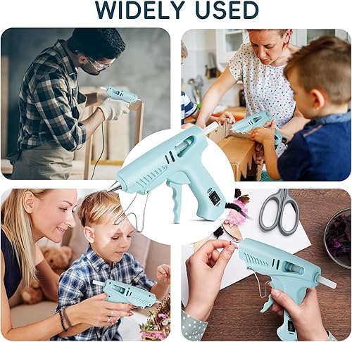 Miniatura 15 de Pistola de pegamento caliente, kit de mini pistola de pegamento caliente con 30 barras de pegamento, flujo constante, calentamiento rápido y diseño