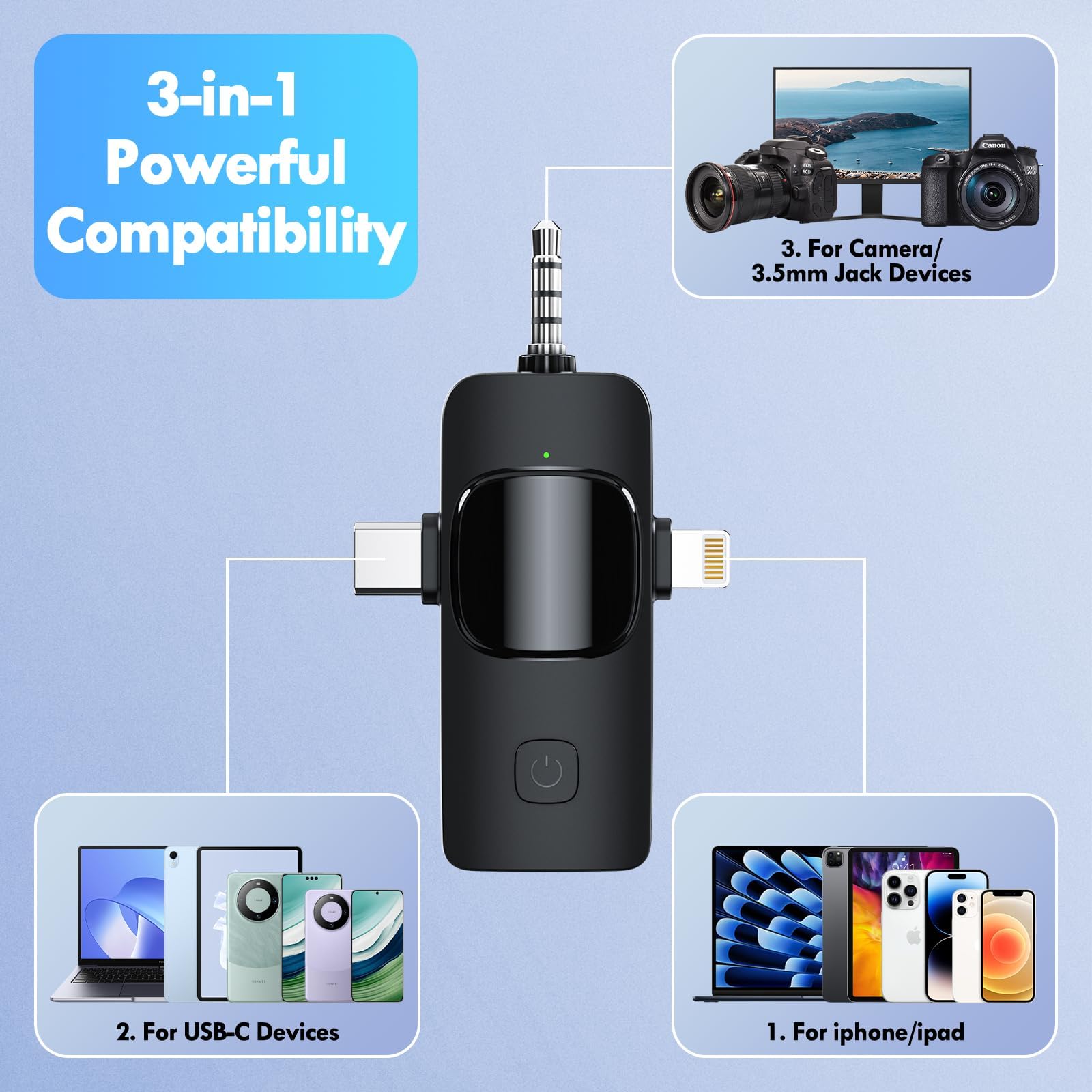 GKEAPZA Wireless Lavalier Microphone for Mobile Phone/iPhone/Computer - Image 4