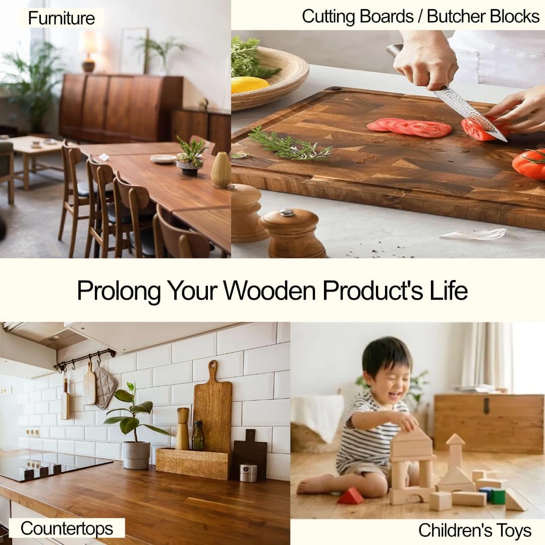 Wax - Protection for Cutting Boards, Furniture, Flooring, Toys & Salad Bowls (Hinoki, 200ml /6.75 oz)
