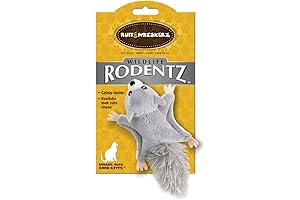 Rodentz Squirrel Catnip Cat Toy | Realistic Flapping Tail Toy